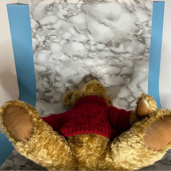 Vintage 18 Inch Teddy Bear Y2K Presidents Choice ‘Jaden’ Red Cable Knit Sweater - Picture 5 of 6